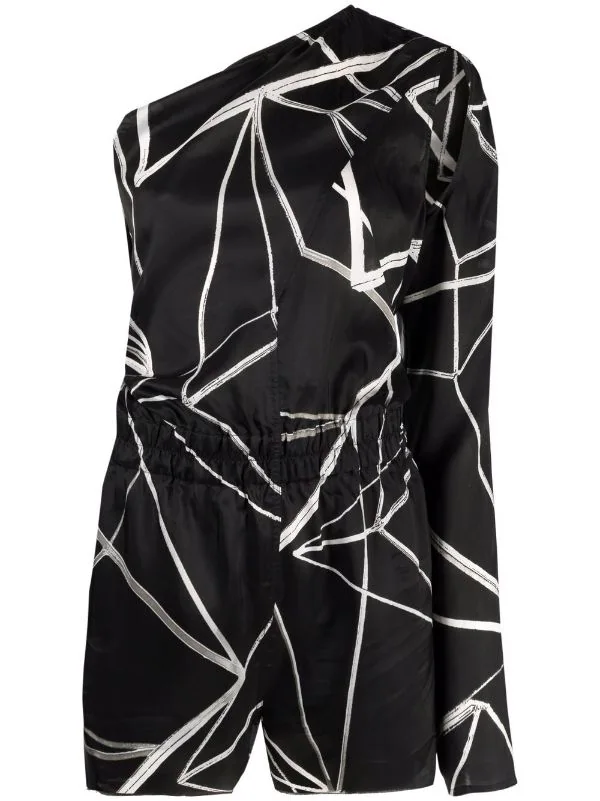 ( Nouvelle Collection ) Rick Owens Combishort Imprimée à Design à Une épaule Femme 3 ( Nouvelle Collection ) Rick Owens Combishort Imprimée à Design à Une épaule Femme