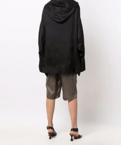 ( Nouvelle Collection ) Rick Owens Veste Oversize Zippée à Capuche Femme -Rick Owens Soldes 18094219 38337564 600