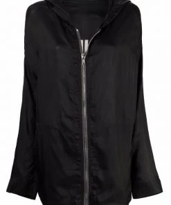 ( Nouvelle Collection ) Rick Owens Veste Oversize Zippée à Capuche Femme
