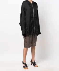 ( Nouvelle Collection ) Rick Owens Veste Oversize Zippée à Capuche Femme -Rick Owens Soldes 18094219 38339433 600