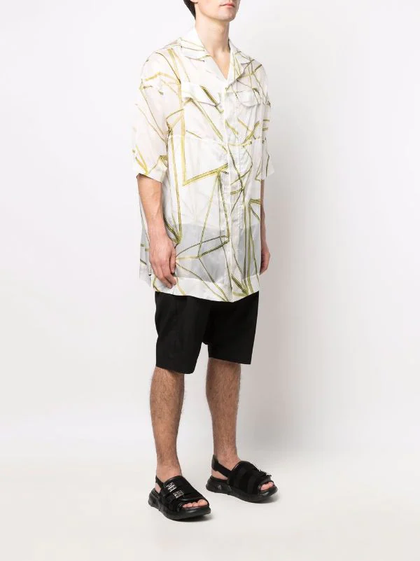 ( Nouvelle Collection ) Rick Owens Chemise à Imprimé Abstrait 1172 MILK/SULPHATE 5 ( Nouvelle Collection ) Rick Owens Chemise à Imprimé Abstrait 1172 MILK/SULPHATE – Image 3