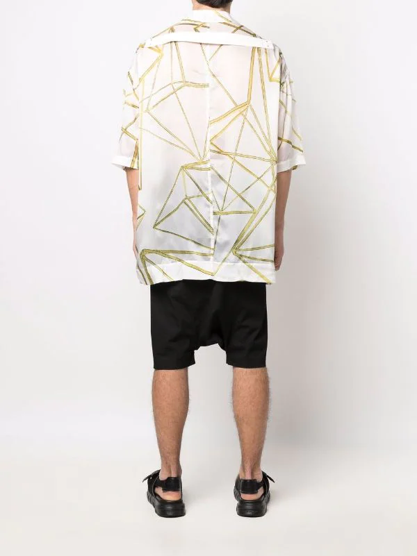 ( Nouvelle Collection ) Rick Owens Chemise à Imprimé Abstrait 1172 MILK/SULPHATE 6 ( Nouvelle Collection ) Rick Owens Chemise à Imprimé Abstrait 1172 MILK/SULPHATE – Image 4