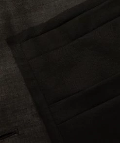 ( Nouvelle Collection ) Rick Owens 09 BLACK Manteau Boutonné à Design à Empiècements Homme -Rick Owens Soldes 18100588 38463969 600