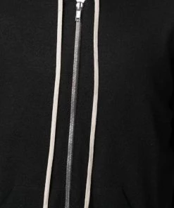 ( Nouvelle Collection ) Rick Owens 09 BLACK Hoodie En Cachemire à Fermeture Zippée Homme -Rick Owens Soldes 18105852 38836668 600