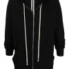 ( Nouvelle Collection ) Rick Owens 09 BLACK Hoodie En Cachemire à Fermeture Zippée Homme -Rick Owens Soldes 18105852 38837548 600
