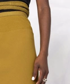 ( Nouvelle Collection ) Rick Owens Jupe Mi-longue En Maille à Taille Haute Femme -Rick Owens Soldes 18106489 38692580 600
