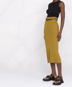 ( Nouvelle Collection ) Rick Owens Jupe Mi-longue En Maille à Taille Haute Femme -Rick Owens Soldes 18106489 38693188 600