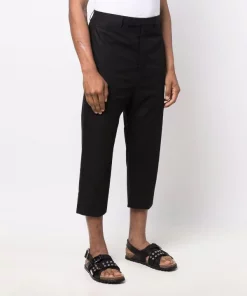 ( Nouvelle Collection ) Rick Owens 09 BLACK Pantalon De Costume à Coupe Courte Homme -Rick Owens Soldes 18106493 38703565 600