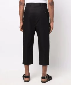 ( Nouvelle Collection ) Rick Owens 09 BLACK Pantalon De Costume à Coupe Courte Homme -Rick Owens Soldes 18106493 38704319 600