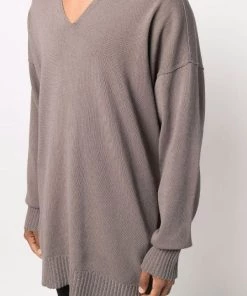 ( Nouvelle Collection ) Rick Owens Pull à Col V 34 DUST -Rick Owens Soldes 18107491 38597049 600