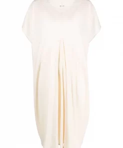 ( Nouvelle Collection ) Rick Owens Robe Plissée à Manches Courtes Femme