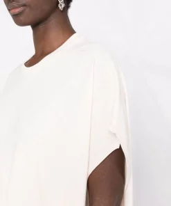( Nouvelle Collection ) Rick Owens Robe Plissée à Manches Courtes Femme -Rick Owens Soldes 18107772 38690686 600