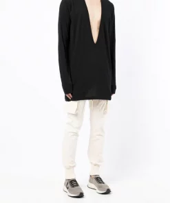 Rick Owens 09 BLACK T-shirt à Col V Homme -Rick Owens Soldes 18117241 38764642 600