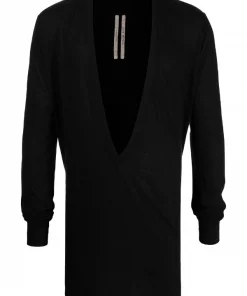 Rick Owens 09 BLACK T-shirt à Col V Homme