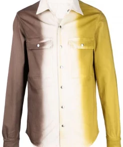 ( Nouvelle Collection ) Rick Owens 642172 OUTERSHIRT/SULPHATE Chemise à Imprimé Tie Dye Homme