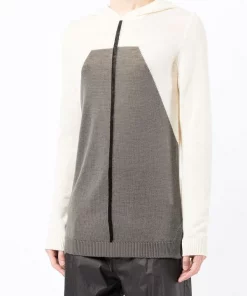 ( Nouvelle Collection ) Rick Owens 213409 Hoodie En Maille à Manches Longues Homme -Rick Owens Soldes 18132395 38685752 600