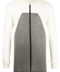 ( Nouvelle Collection ) Rick Owens 213409 Hoodie En Maille à Manches Longues Homme