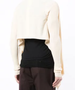 ( Nouvelle Collection ) Rick Owens Cardigan à Ourlet Plus Long Au Dos Homme -Rick Owens Soldes 18133107 38660736 600