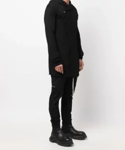 Rick Owens 09 BLACK Hoodie à Coupe Longue Homme -Rick Owens Soldes 18133842 39140210 600