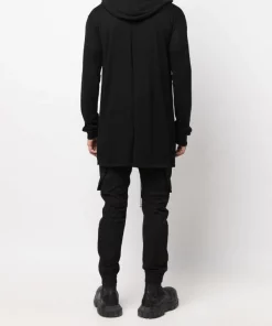 Rick Owens 09 BLACK Hoodie à Coupe Longue Homme -Rick Owens Soldes 18133842 39140217 600
