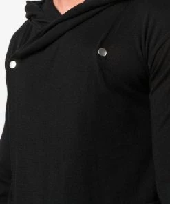 Rick Owens 09 BLACK Hoodie à Coupe Longue Homme -Rick Owens Soldes 18133842 39141128 600