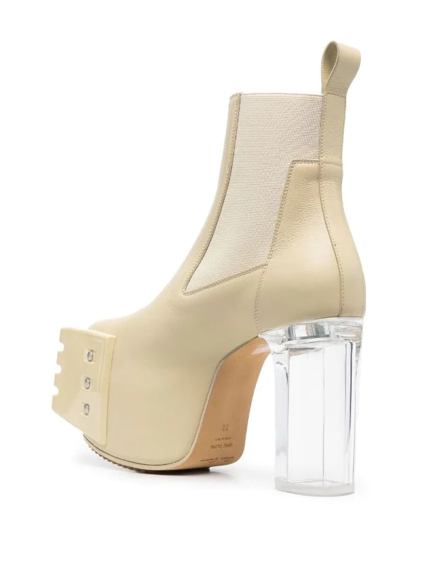 ( Nouvelle Collection ) Rick Owens Bottines Chelsea White Grill Kiss 320 VANILLA/CLEAR 5 ( Nouvelle Collection ) Rick Owens Bottines Chelsea White Grill Kiss 320 VANILLA/CLEAR – Image 3