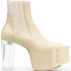 ( Nouvelle Collection ) Rick Owens Bottines Chelsea White Grill Kiss 320 VANILLA/CLEAR