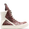 ( Nouvelle Collection ) Rick Owens 13111 BURNT PINK/MILK/MILK Baskets Montantes à Imprimé Graphique Homme -Rick Owens Soldes 18136312 38956777 600