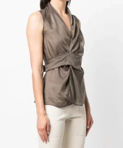 ( Nouvelle Collection ) Rick Owens Blouse Laura à Design Sans Manches 34 DUST -Rick Owens Soldes 18144888 38677507 600