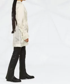 ( Nouvelle Collection ) Rick Owens 21 NATURAL Blazer Boutonné à Détail De Sangle Femme -Rick Owens Soldes 18145179 39577989 600