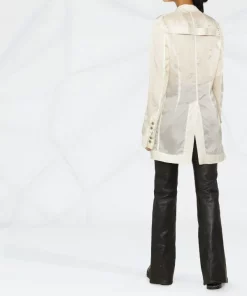 ( Nouvelle Collection ) Rick Owens 21 NATURAL Blazer Boutonné à Détail De Sangle Femme -Rick Owens Soldes 18145179 39581003 600