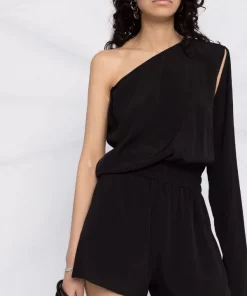 ( Nouvelle Collection ) Rick Owens Combishort à Design à Une épaule 09 BLACK -Rick Owens Soldes 18145989 38672430 600