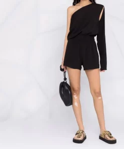 ( Nouvelle Collection ) Rick Owens Combishort à Design à Une épaule 09 BLACK -Rick Owens Soldes 18145989 38672436 600