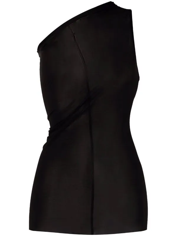 ( Nouvelle Collection ) Rick Owens 09 BLACK Haut Drapé à Design à Une épaule Femme 3 ( Nouvelle Collection ) Rick Owens 09 BLACK Haut Drapé à Design à Une épaule Femme