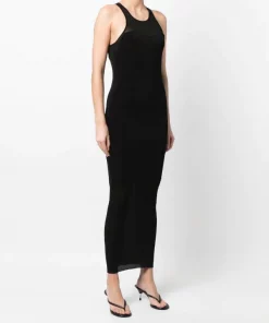 ( Nouvelle Collection ) Rick Owens Robe Longue En Maille 09 BLACK -Rick Owens Soldes 18171833 38726262 600