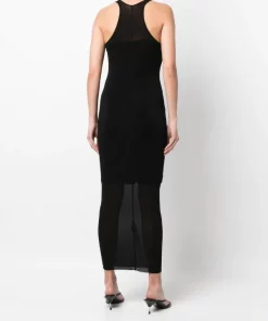 ( Nouvelle Collection ) Rick Owens Robe Longue En Maille 09 BLACK -Rick Owens Soldes 18171833 38726266 600