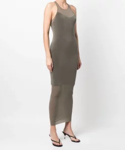 ( Nouvelle Collection ) Rick Owens Robe Longue En Maille 34 DUST -Rick Owens Soldes 18172301 38723980 600