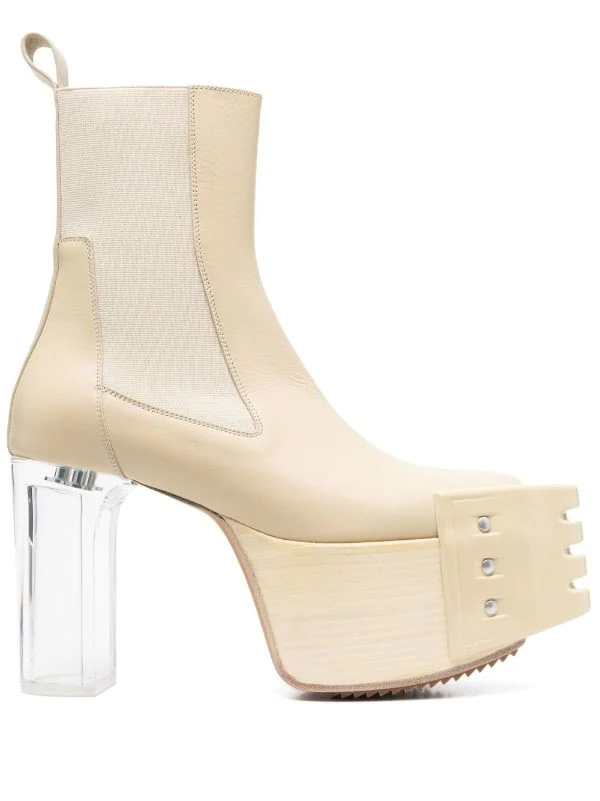 ( Nouvelle Collection ) Rick Owens Bottes Grilled Platform 320 VANILLA/ CLEAR 3 ( Nouvelle Collection ) Rick Owens Bottes Grilled Platform 320 VANILLA/ CLEAR