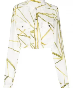 Rick Owens MILK/SULPHATE Haut Crop à Imprimé Graphique Femme