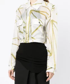 Rick Owens MILK/SULPHATE Haut Crop à Imprimé Graphique Femme -Rick Owens Soldes 18181730 38866330 600