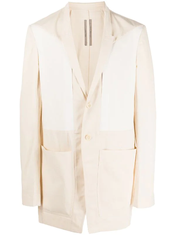 ( Nouvelle Collection ) Rick Owens Blazer Boutonné à Design Patchwork Homme 3 ( Nouvelle Collection ) Rick Owens Blazer Boutonné à Design Patchwork Homme