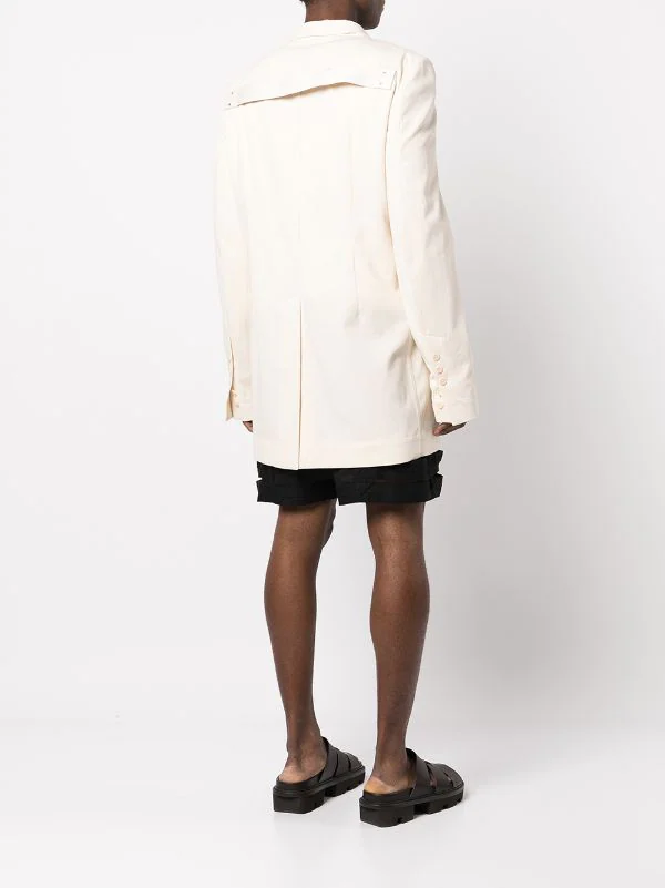 ( Nouvelle Collection ) Rick Owens Blazer Boutonné à Design Patchwork Homme 6 ( Nouvelle Collection ) Rick Owens Blazer Boutonné à Design Patchwork Homme – Image 4