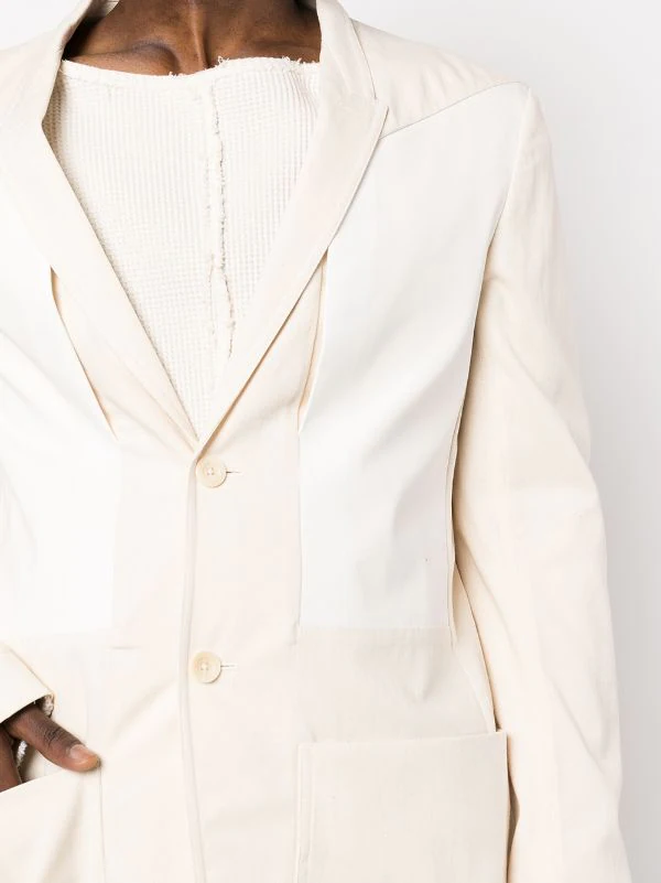 ( Nouvelle Collection ) Rick Owens Blazer Boutonné à Design Patchwork Homme 7 ( Nouvelle Collection ) Rick Owens Blazer Boutonné à Design Patchwork Homme – Image 5