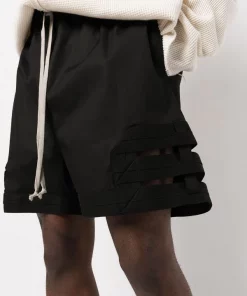 ( Nouvelle Collection ) Rick Owens 09 BLACK Short Ample à Lien De Resserrage Homme -Rick Owens Soldes 18183271 38826335 600