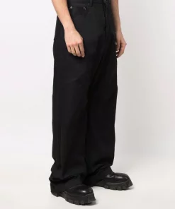 Rick Owens 09 BLACK Pantalon Ample à Taille Haute Homme -Rick Owens Soldes 18184088 38698007 600