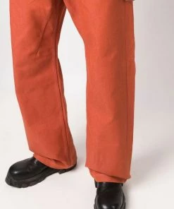 ( Nouvelle Collection ) Rick Owens 53 ORANGE Jean à Coupe Droite Homme -Rick Owens Soldes 18184536 39654922 600