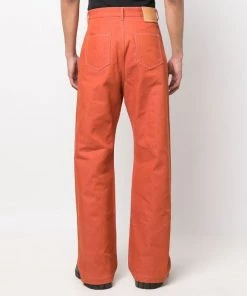 ( Nouvelle Collection ) Rick Owens 53 ORANGE Jean à Coupe Droite Homme -Rick Owens Soldes 18184536 39655884 600