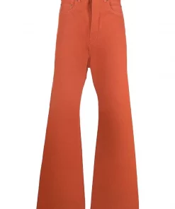 ( Nouvelle Collection ) Rick Owens 53 ORANGE Jean à Coupe Droite Homme