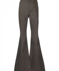 ( Nouvelle Collection ) Rick Owens Jean Bolan à Coupe évasée 78 DARK DUST