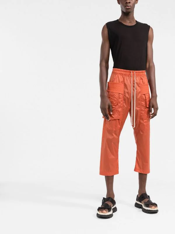( Nouvelle Collection ) Rick Owens 53 ORANGE Cropped Cargo Trousers Homme 4 ( Nouvelle Collection ) Rick Owens 53 ORANGE Cropped Cargo Trousers Homme – Image 2